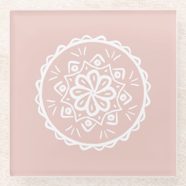 Posavasos De Vidrio Mallow Mandala (Anverso)
