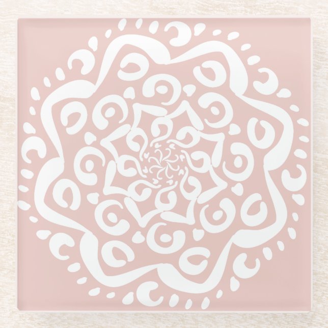 Posavasos De Vidrio Mallow Mandala (Anverso)