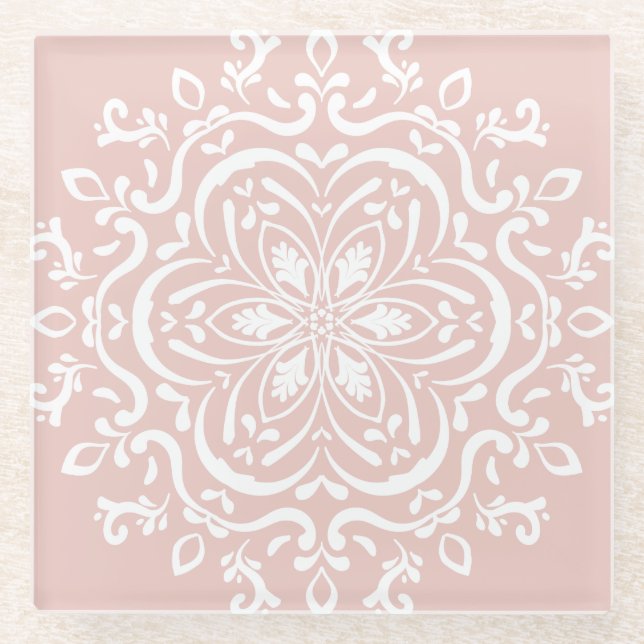 Posavasos De Vidrio Mallow Mandala (Anverso)