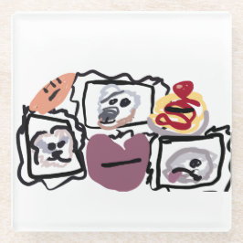 Posavasos De Vidrio Maltese hearts 