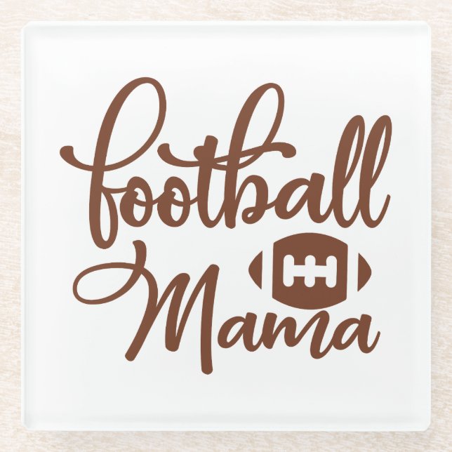 Posavasos De Vidrio Mamá de fútbol (Anverso)