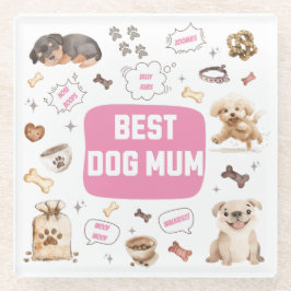 Posavasos De Vidrio Mamá del mejor perro