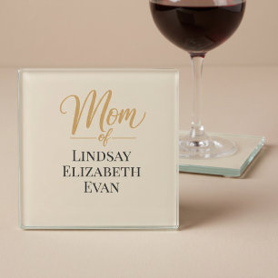Posavasos De Vidrio Mamá elegante personalizada