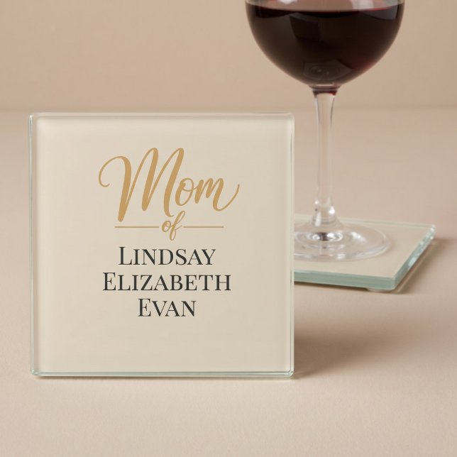 Posavasos De Vidrio Mamá Elegante Personalizada (Subido por el creador)