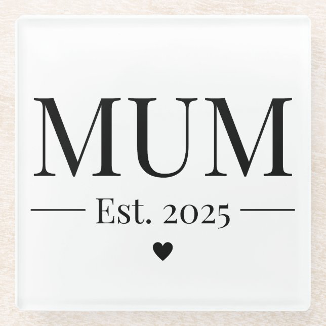 Posavasos De Vidrio Mamá Establecida 2025 (Anverso)