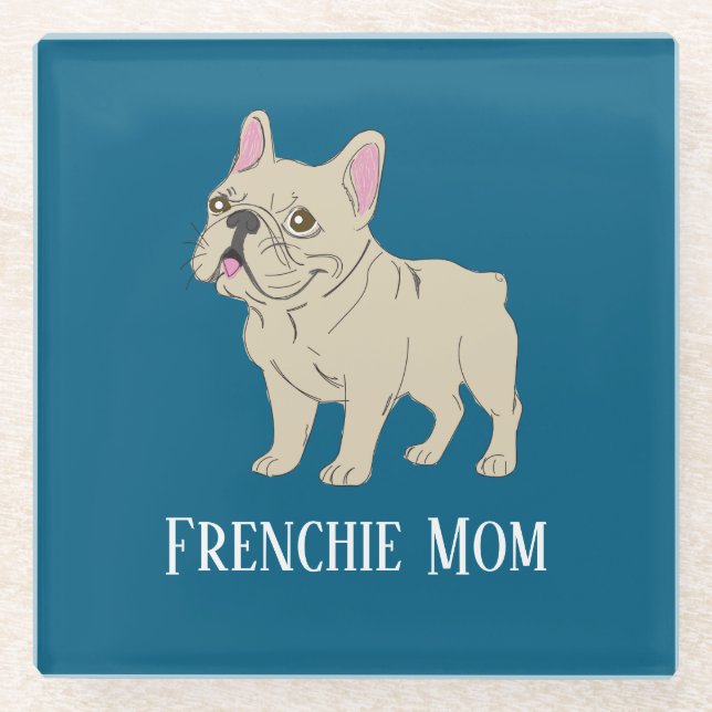 Posavasos De Vidrio Mamá Frenchie (Anverso)