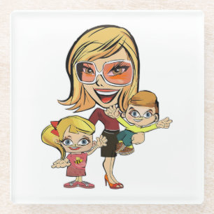 POSAVASOS DE VIDRIO MAMÁ Y NIÑOS