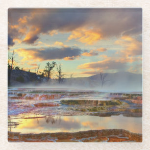 Posavasos De Vidrio Mammoth Hot Springs