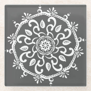 Posavasos De Vidrio Manatee Mandala