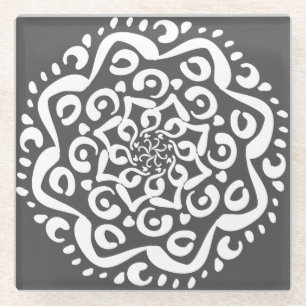 Posavasos De Vidrio Manatee Mandala