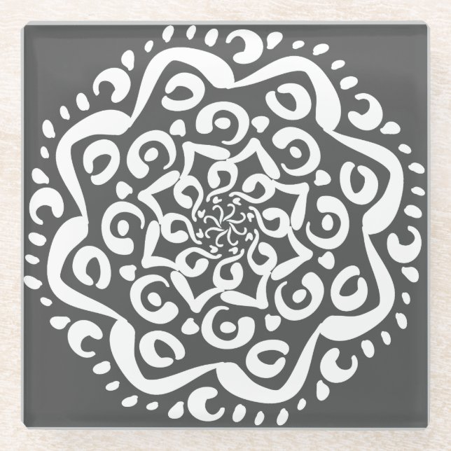 Posavasos De Vidrio Manatee Mandala (Anverso)