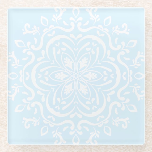 Posavasos De Vidrio Mandala ártica (Anverso)