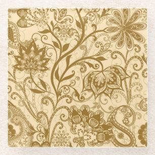 Posavasos De Vidrio Mandalas étnicas: Patrón de estilo indio