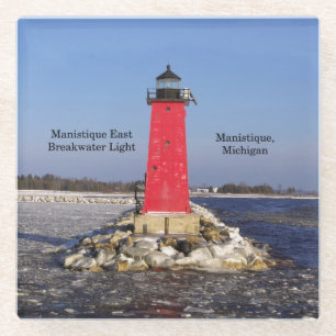Posavasos De Vidrio Manistique East Breakwater Light glass