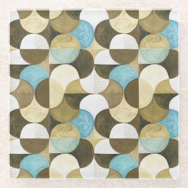 Posavasos De Vidrio Mano de acuarela abstracta dibujada (Anverso)