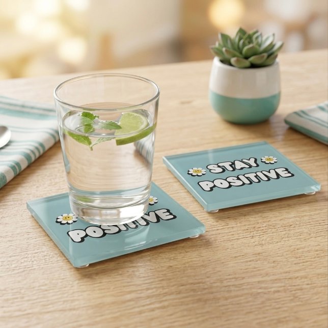Posavasos De Vidrio Mantén Positivo (Subido por el creador)
