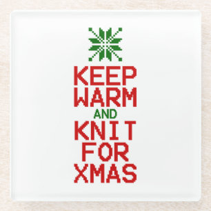 Posavasos De Vidrio Mantente cálido y amable con los navideños