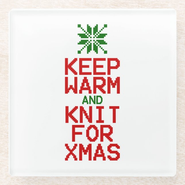 Posavasos De Vidrio Mantente cálido y amable con los navideños (Anverso)