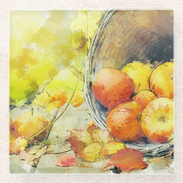 Posavasos De Vidrio Manzanas (Anverso)