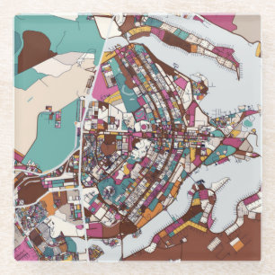 Posavasos De Vidrio Mapa colorido de Brasilia