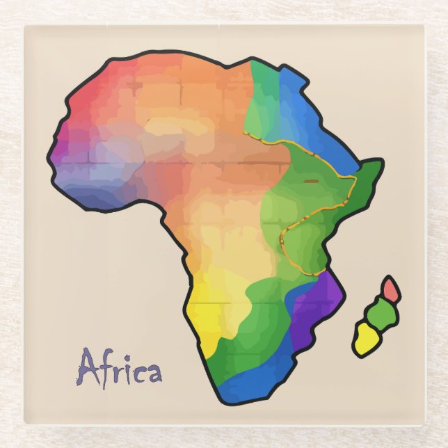 Posavasos De Vidrio Mapa de África (Anverso)