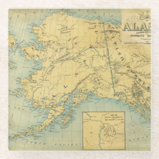 Posavasos De Vidrio Mapa de Alaska