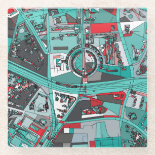 Posavasos De Vidrio Mapa de Berlín, Alemania