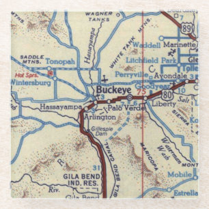 Posavasos De Vidrio Mapa de cosecha de Buckeye AZ