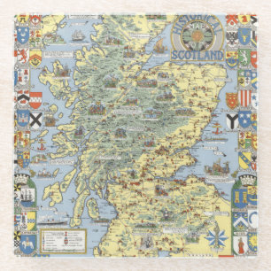 Posavasos De Vidrio Mapa de Escocia histórica