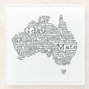 Posavasos De Vidrio Mapa de jerga de Australia