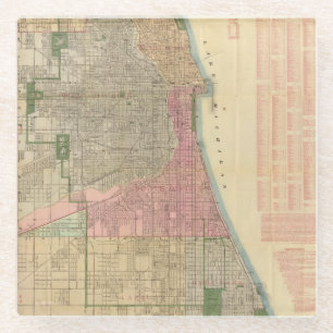 Posavasos De Vidrio Mapa de la guía de Blanchard de Chicago