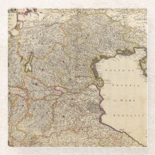 Posavasos De Vidrio Mapa de la región de Venecia, Italia