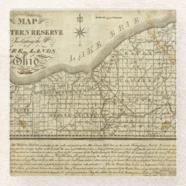 Posavasos De Vidrio Mapa de la reserva occidental (Anverso)