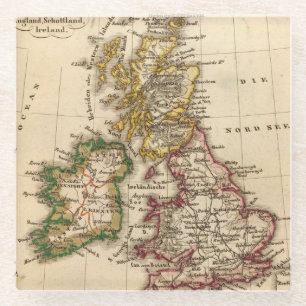 Posavasos De Vidrio Mapa de las islas británicas