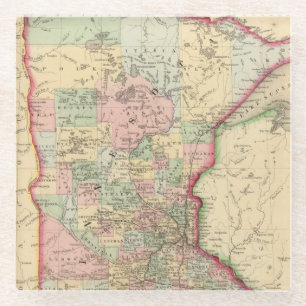 Posavasos De Vidrio Mapa de Minnesota de Mitchell