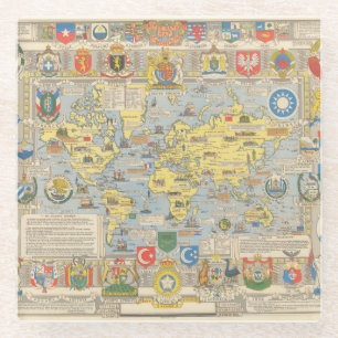 Posavasos De Vidrio Mapa de Naciones Unidas del mundo