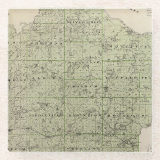Posavasos De Vidrio Mapa del condado de Wright, Minnesota