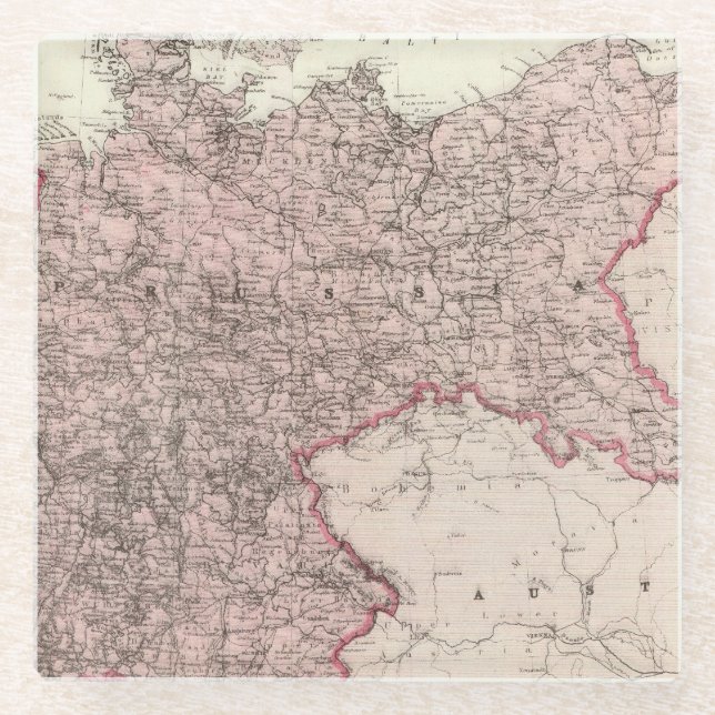 Posavasos De Vidrio Mapa del imperio alemán (Anverso)