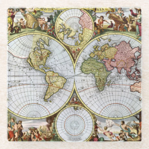 Posavasos De Vidrio Mapa del mundo