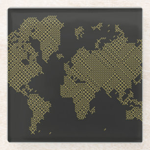 Posavasos De Vidrio Mapa del mundo de Digitaces