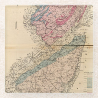Posavasos De Vidrio Mapa geológico de New Jersey