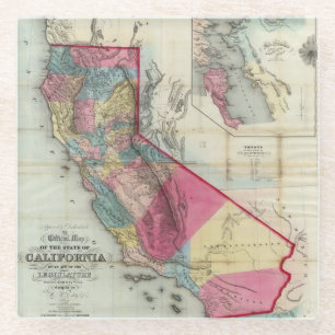 Posavasos De Vidrio Mapa oficial del estado de California