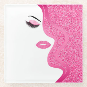 Posavasos De Vidrio Maquillaje con efecto del purpurina