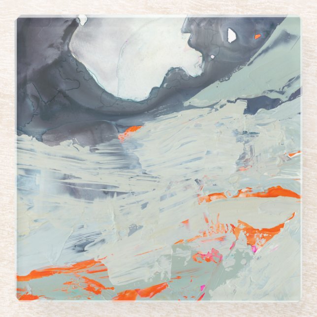 Posavasos De Vidrio Mar polifónico - Beige (Anverso)