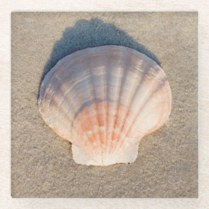 Posavasos De Vidrio Mar Shell que pone en la playa de Sandy