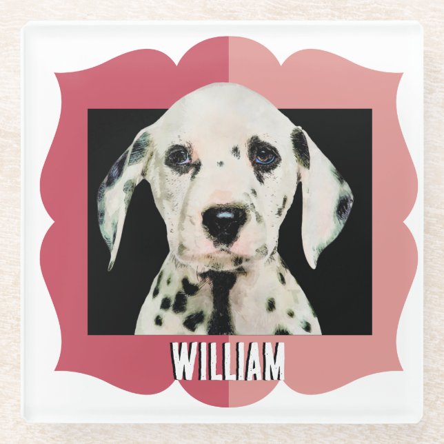 Posavasos De Vidrio Marco fotográfico de patrón personalizado de Dalma (Anverso)