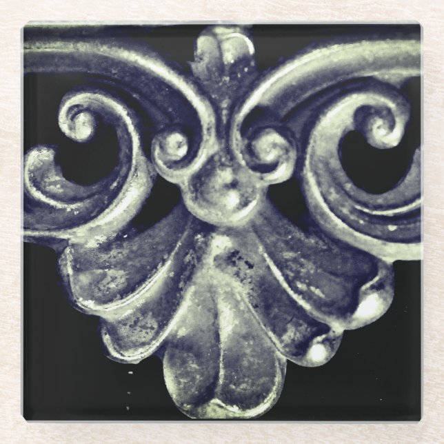 Posavasos De Vidrio Marco francés plateado (Anverso)