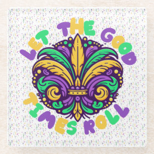 Posavasos De Vidrio Mardi Gras Que pasen los buenos tiempos