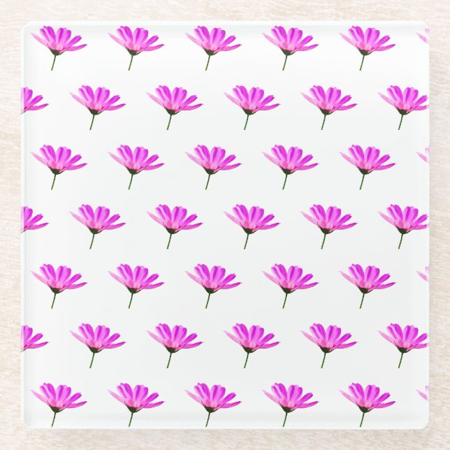 Posavasos De Vidrio Margarita Rosa (Anverso)