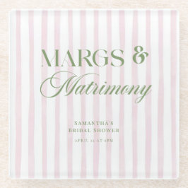 Posavasos De Vidrio Margs & Matrimony Lime Margarita Bridal Shower